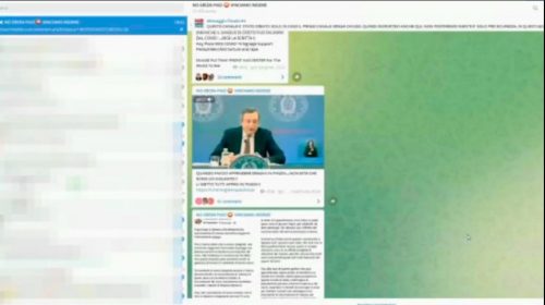 Messaggi d’odio No Vax su Telegram, minacce a Draghi e Biden