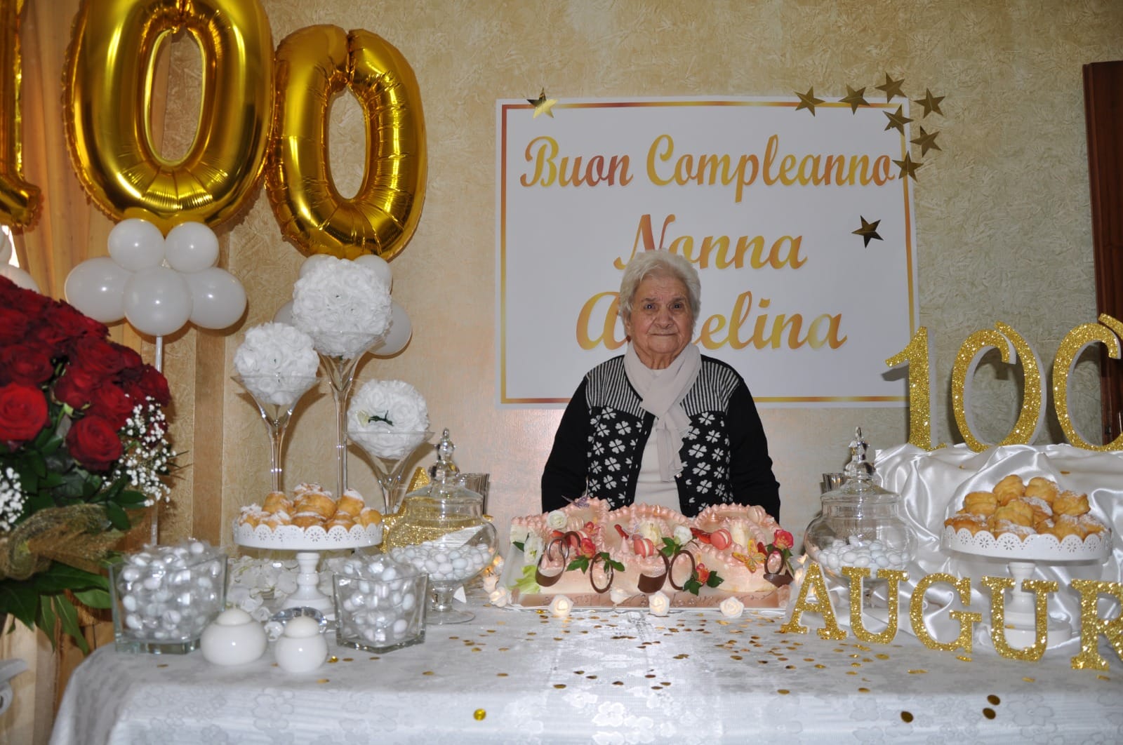 Comunità in festa per i 100 anni di nonna Angelina. Presenti le alte cariche di Milena e Bompensiere