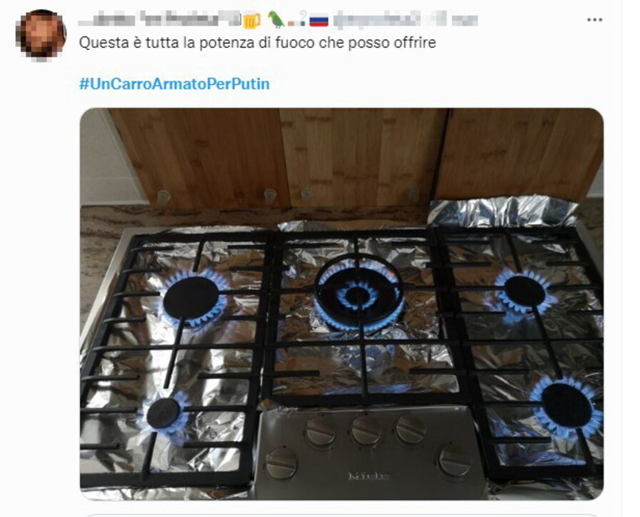 I “putiniani” italiani accendono i fornelli per sostenere, con la bolletta del gas, l’armata russa