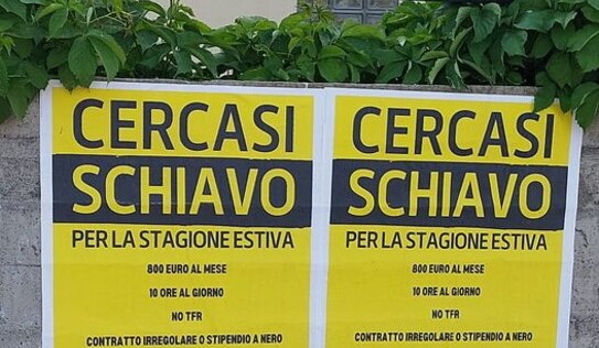 Sicilia, 1 maggio con manifesti provocatori a Lipari: “Stagione estiva, cercasi schiavo”