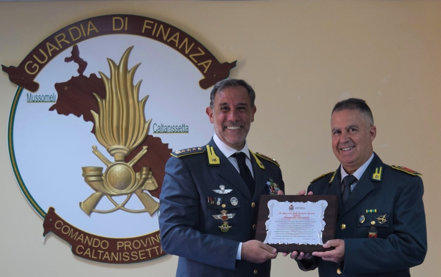 GdF Caltanissetta: va in pensione l’appuntato scelto qualifiche speciali Angelo Geraci