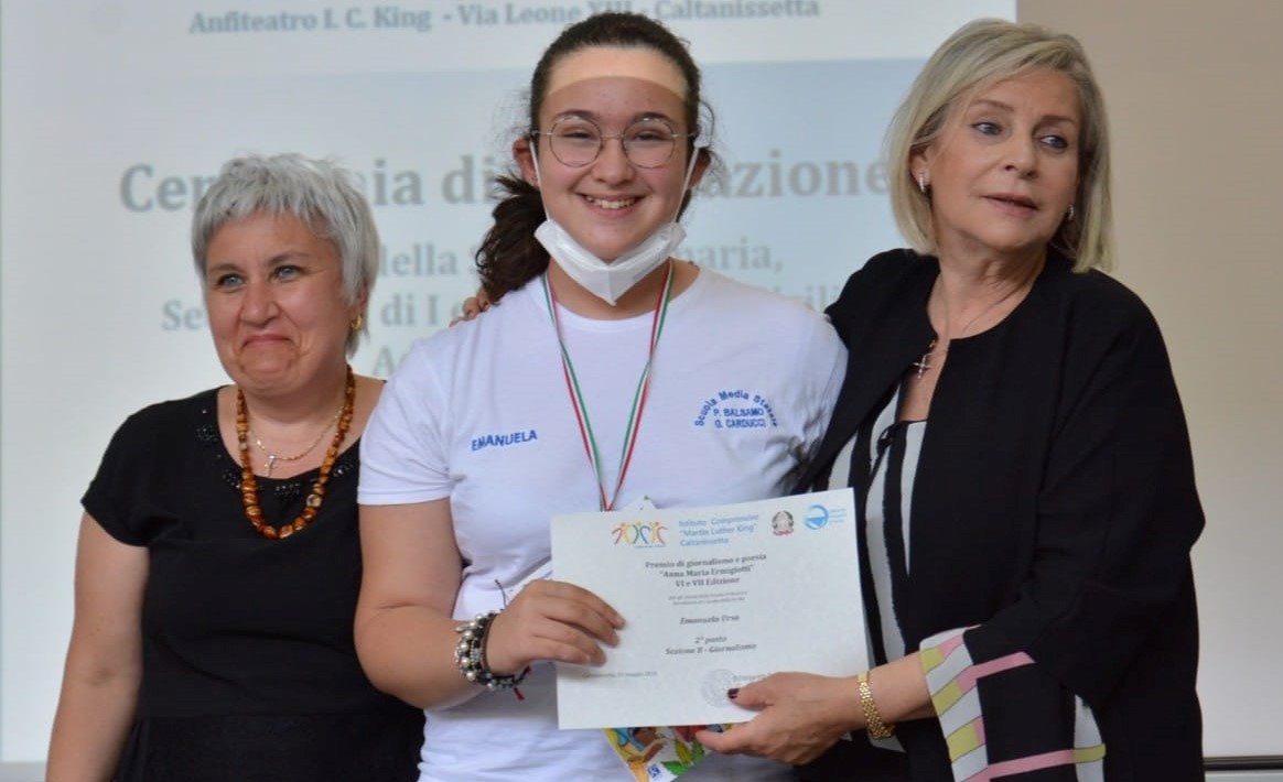 Premio Giornalismo e poesia “A.M. Ermigiotti”, 2° posto per Emanuela Urso della scuola “G. Carducci” di San Cataldo