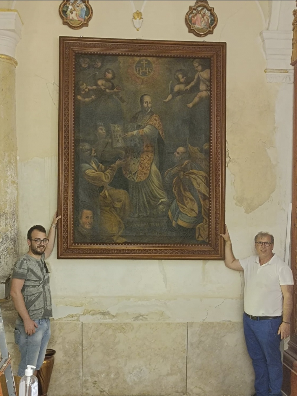 Chiesa S. Maria Mussomeli. Antica effigie di Sant’Ignazio di Loyola ritornata ad essere visibile