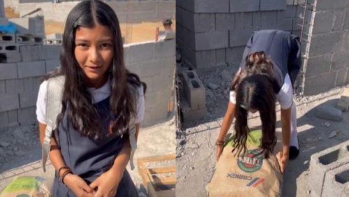 Messico, la figlia vuole fare la tiktoker e il padre la porta in cantiere