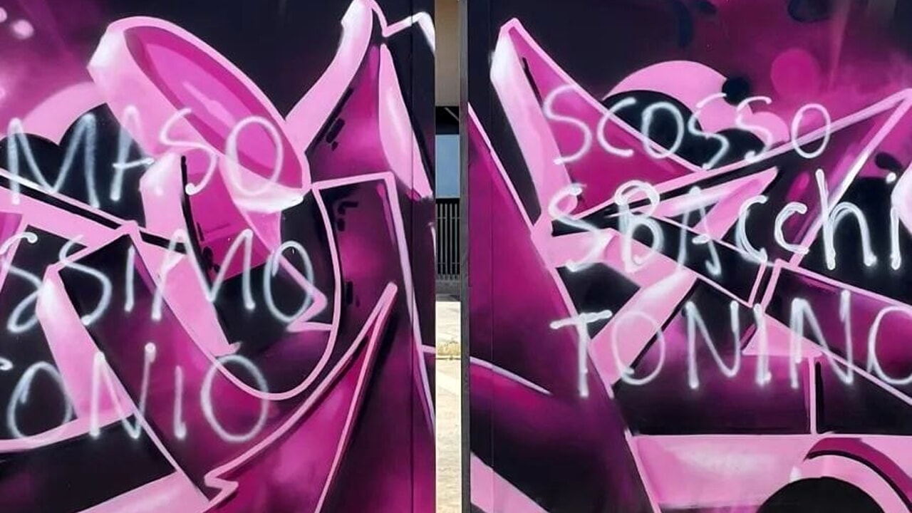 Imbrattato murales dello stadio Renzo Barbera, identificato e denunciato autore raid vandalico