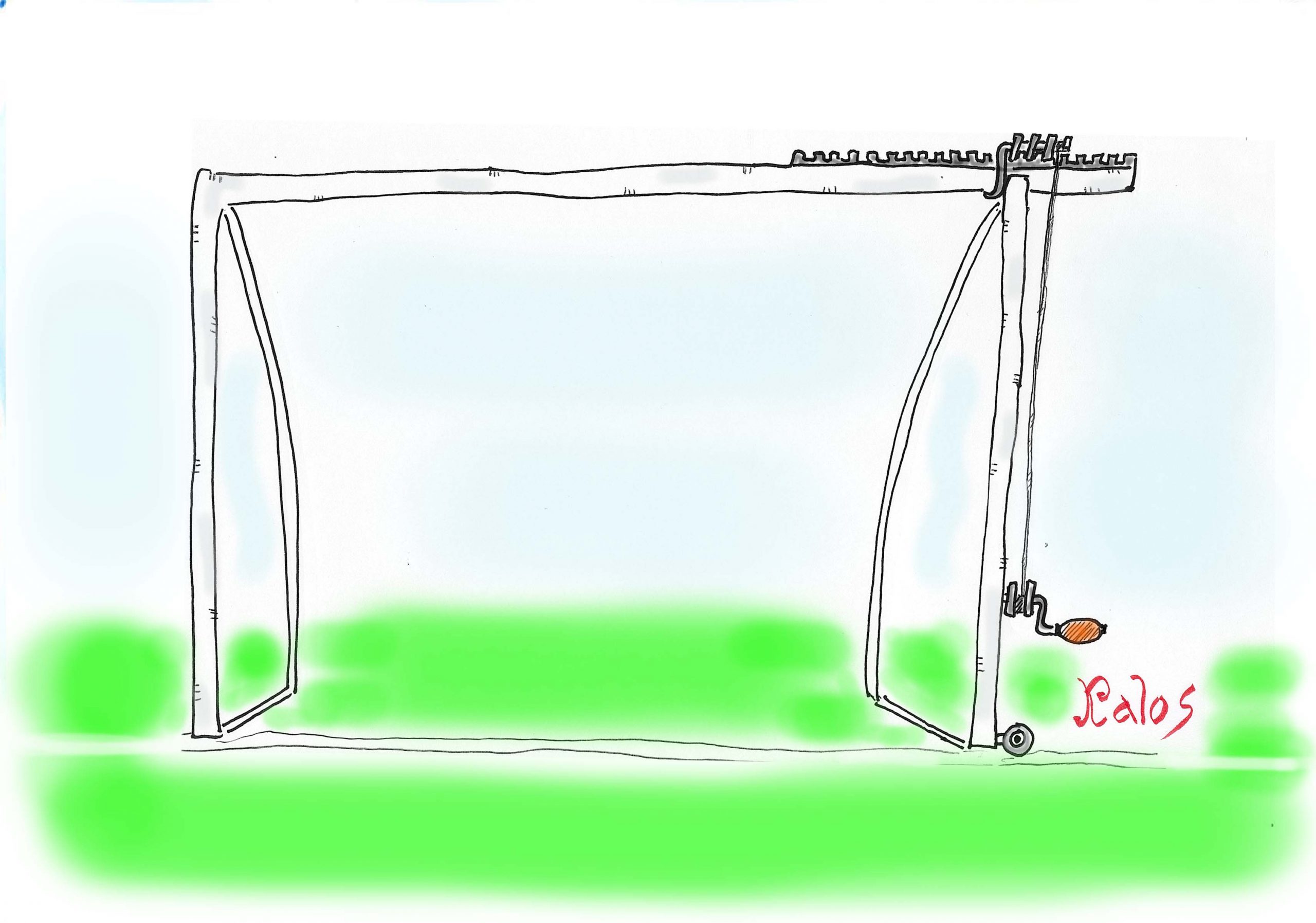 Portiere: sposta i pali della porta per rimpicciolirla prima della partita.