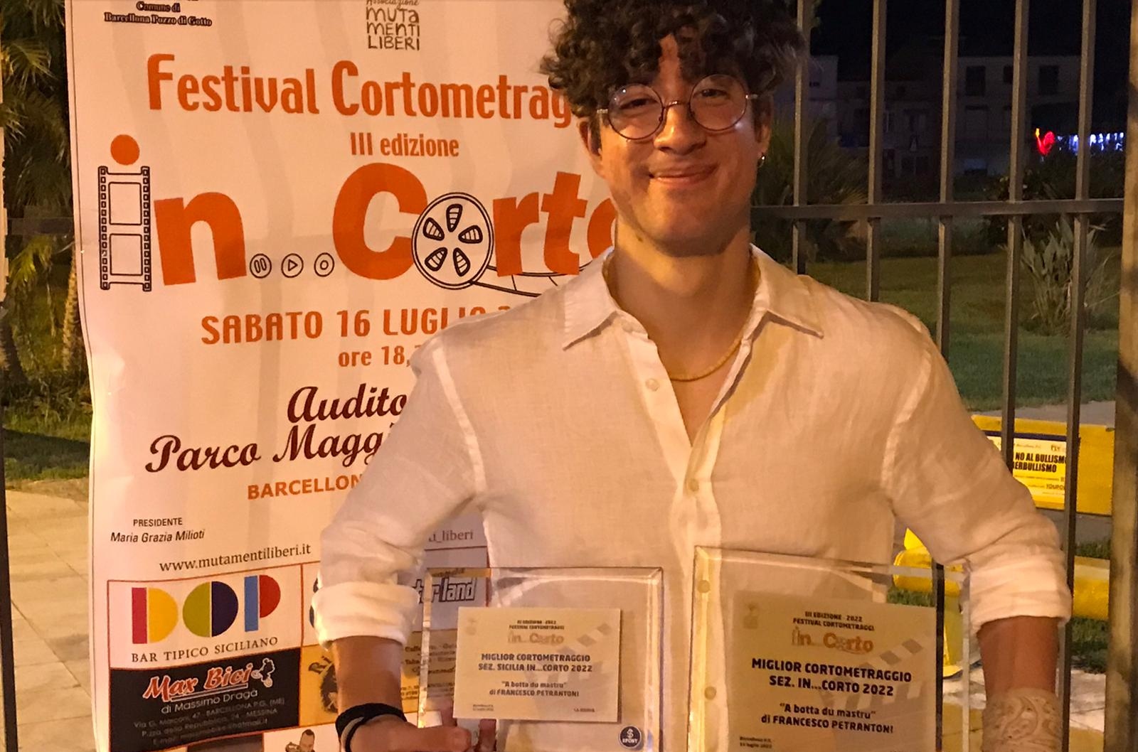 Terza edizione “In…Corto” 2022, vince il giovane regista nisseno Francesco Petrantoni con “A botta du mastru”