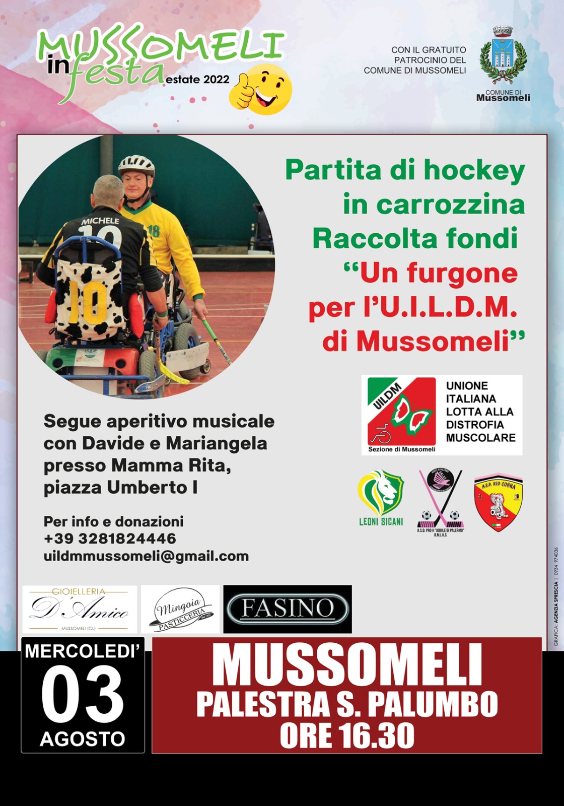 Mussomeli, iniziativa benefica con partita di Hockey in carrozzina elettronica presso palestra Comunale di Viale Olimpia