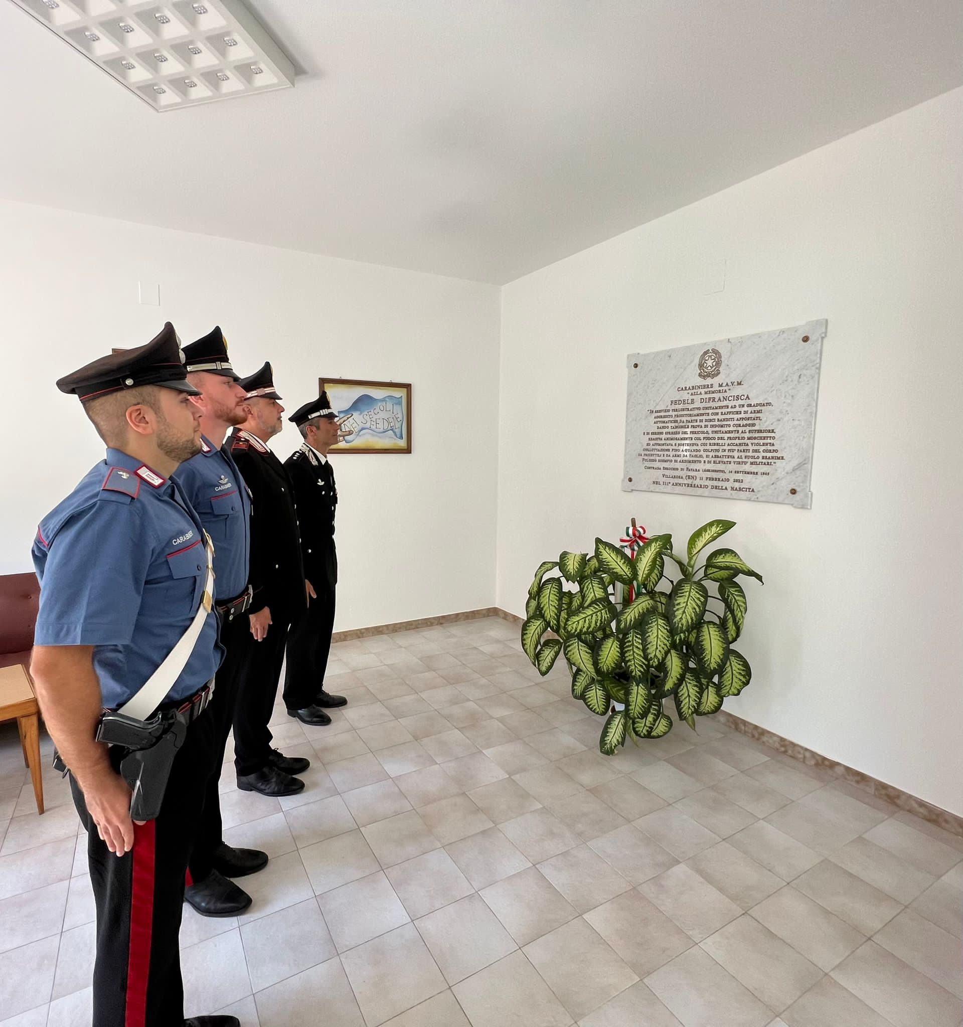 Ricordato il carabiniere Fedele Difrancisca, medaglia d’argento al valor militare alla memoria nel 77° anniversario della sua morte
