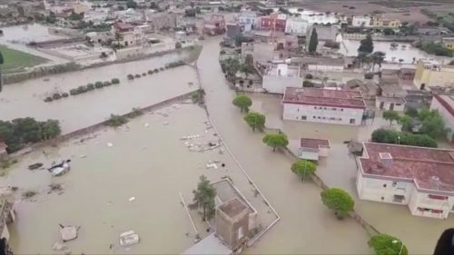 Maltempo, dopo il nubifragio Trapani dall’alto sembra una palude