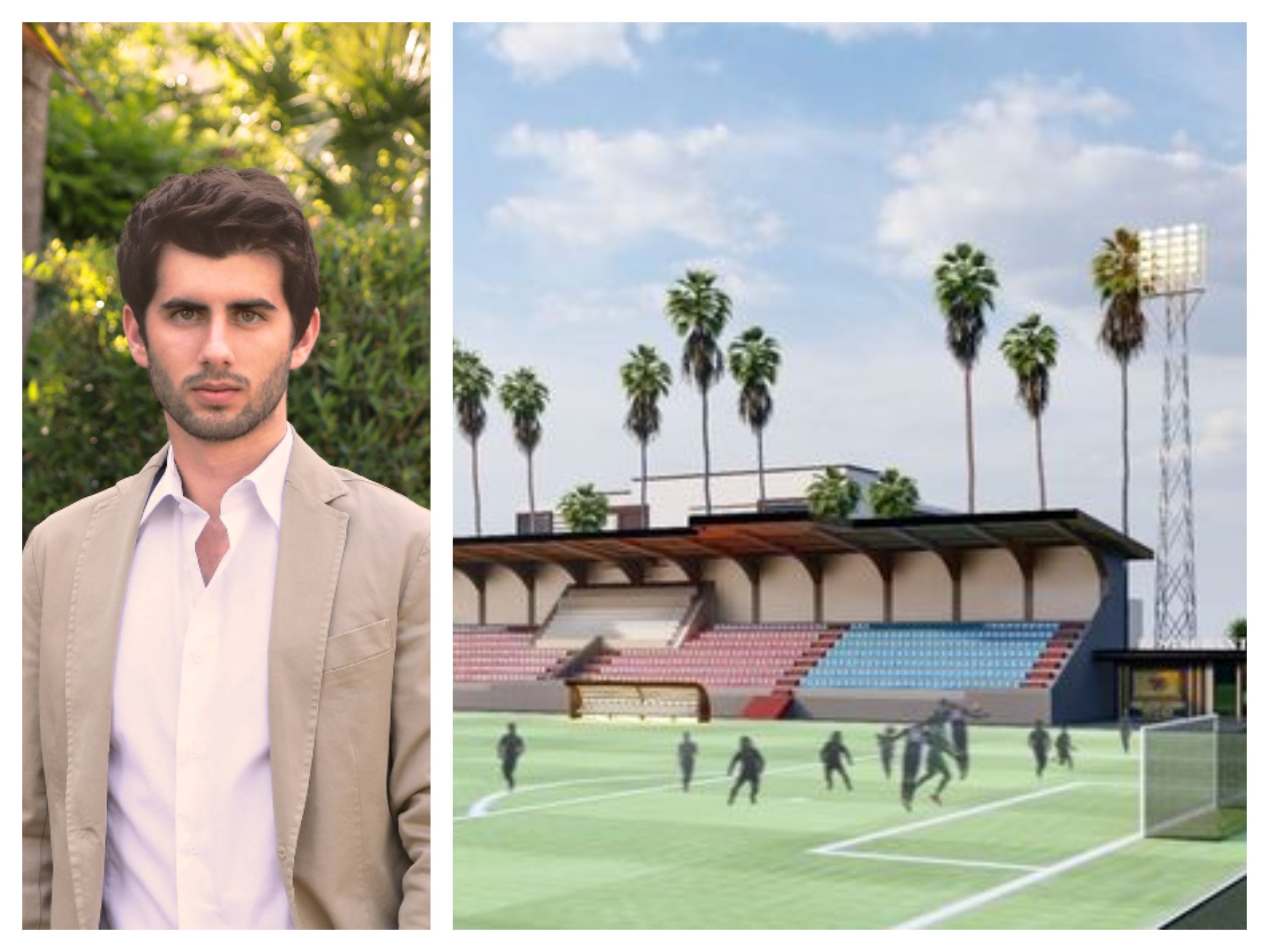 L’architetto nisseno Gianmarco Caruso realizza il progetto 3D per l’ammodernamento dello stadio Correia di Bissau in Guinea