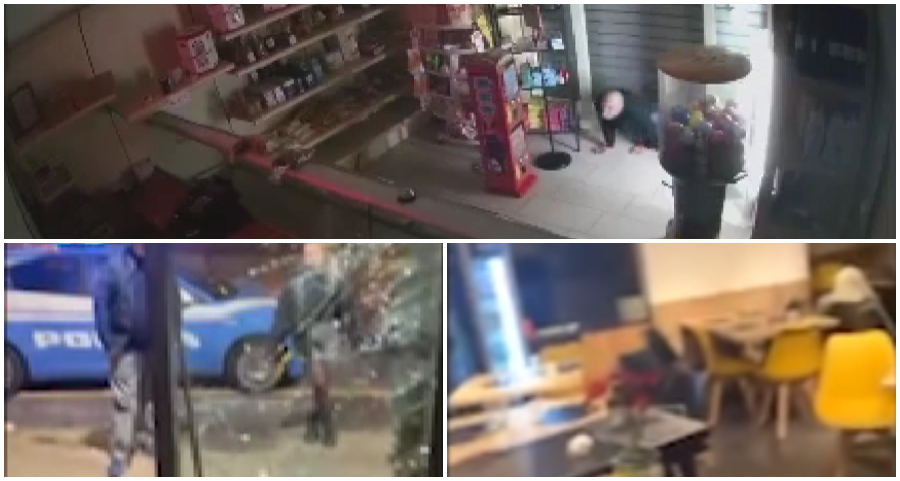 Napoli, rubano un’ambulanza e la usano per sfondare la vetrina di una pizzeria: razzia di cibo e denaro