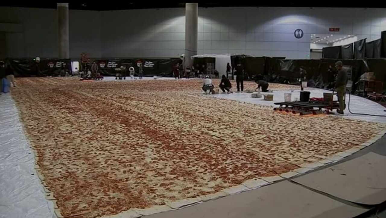 Pizza da Guinness negli Usa, quasi 1.300 metri quadrati