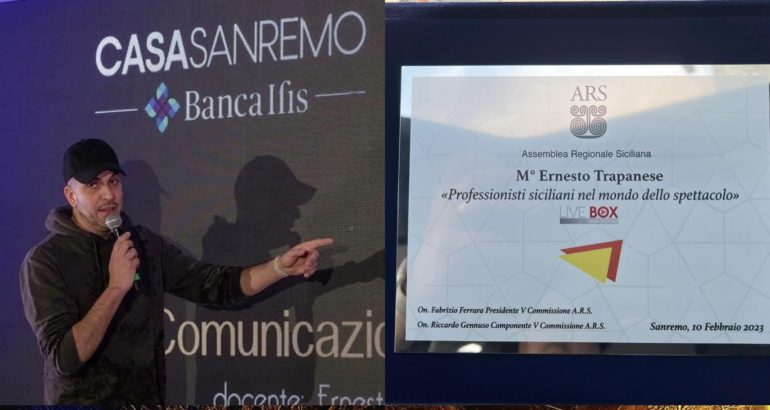 San Cataldo. Ernesto Trapanese insignito dall’Ars del riconoscimento di “Professionista siciliano nel mondo dello spettacolo”