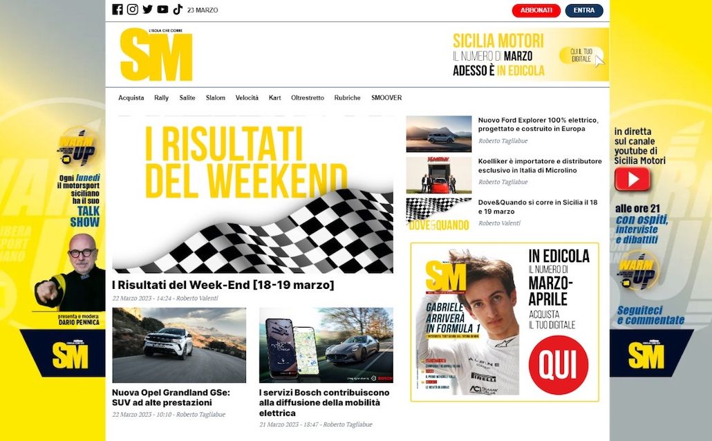 Sicilia Motori, on line il nuovo sito siciliamotori.it