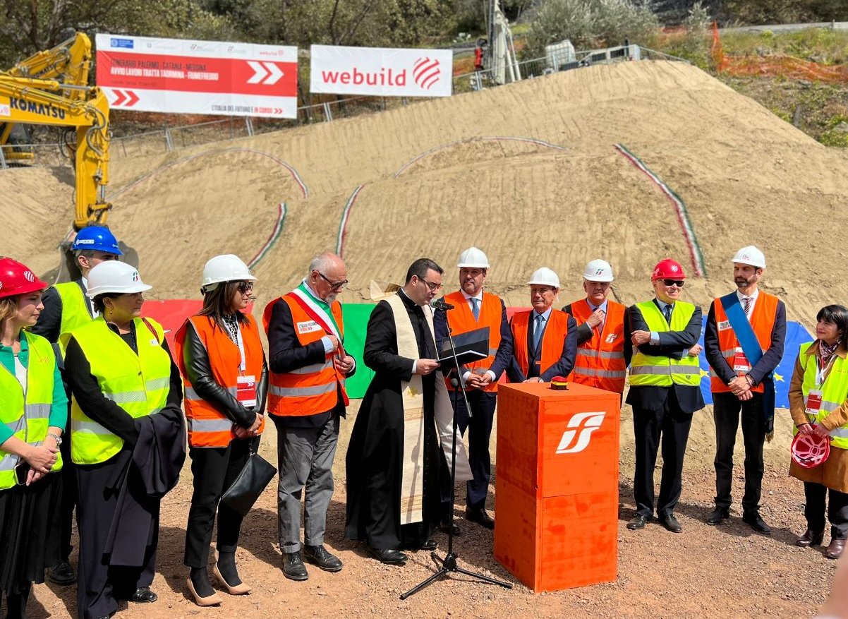 Trasporti, Schifani all’avvio lavori ferroviari tra Taormina e Fiumefreddo: «Salvini al nostro fianco, saremo vigili sul rispetto dei tempi»