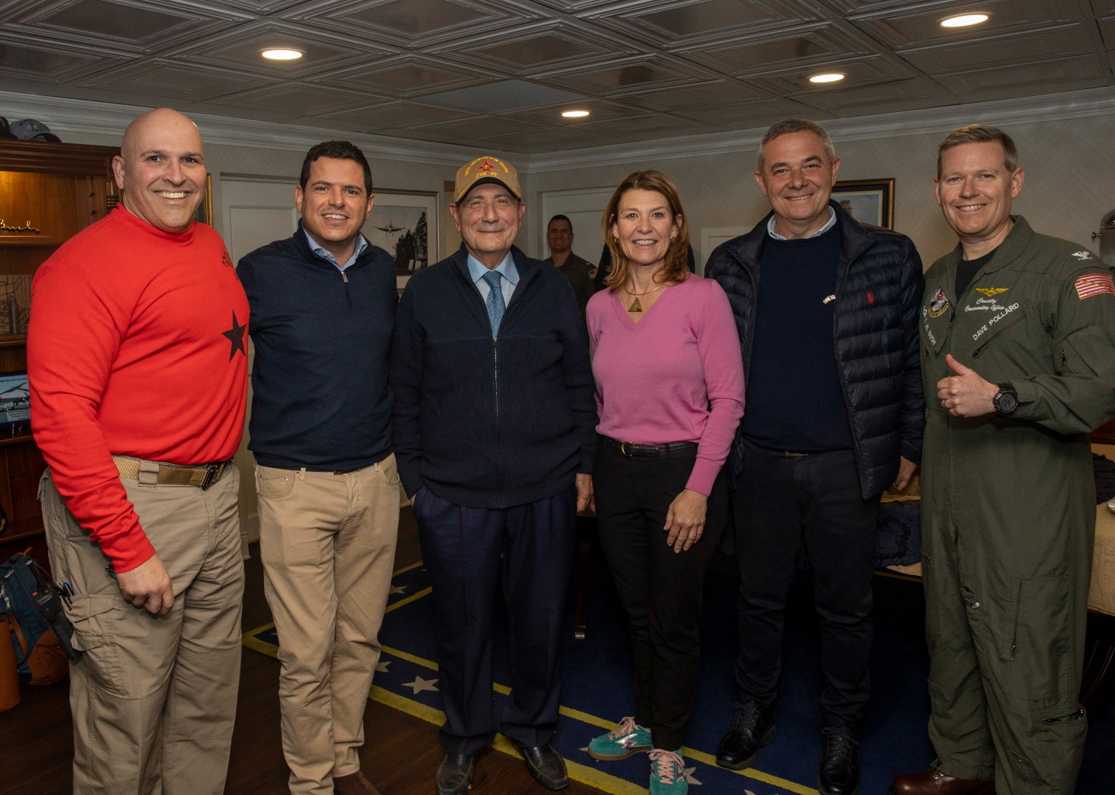 Schifani, Galvagno e Mancuso sulla portaerei “Bush”: «Grazie alla Marina americana per l’attività di tutela dell’Italia e dell’Europa»