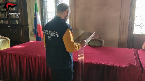 Recuperata dai Carabinieri preziosa lettera indirizzata al poeta e funzionario Ludovico Ariosto