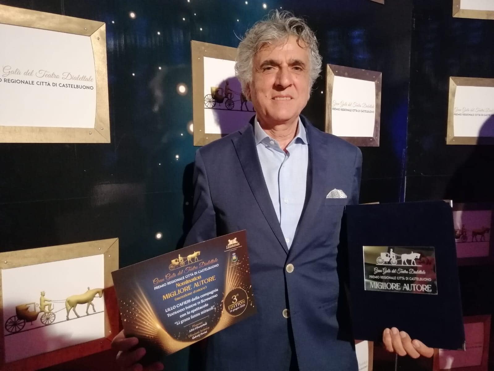 Sommatino. Lillo Cafieri vince la 3^ edizione del Gran Galà del Teatro Dialettale “Premio Regionale Città di Castelbuono”