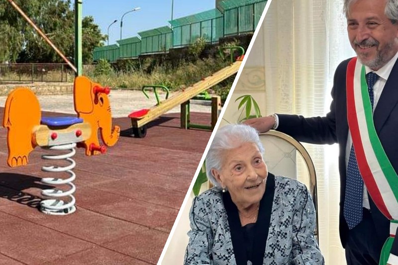 Un bel gesto a Caltanissetta , la centenaria Nonna Gina dona giochi ai bambini nisseni