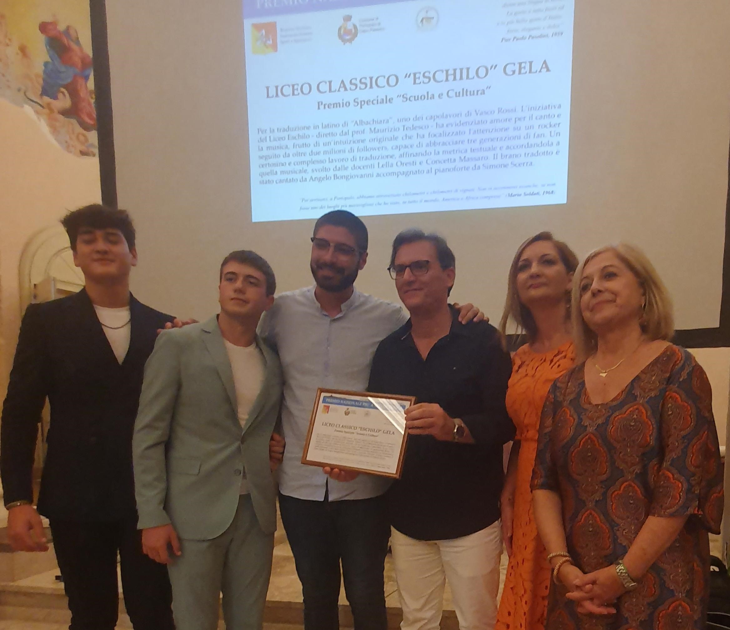 Traduzione in latino della canzone “Albachiara” di Vasco Rossi: premiato a  Portopalo il Liceo Classico “Eschilo” di Gela