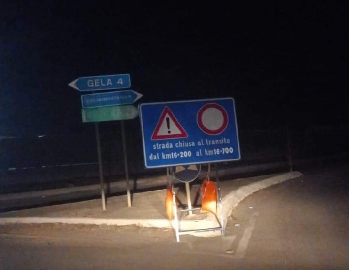 Chiusa al traffico al km 16 la Sp8 Gela – Butera. Disagi per i collegamenti tra i due Comuni