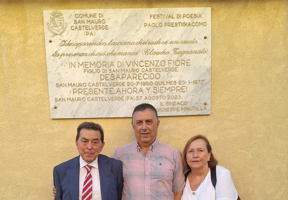 Sicilia, la storia. San Mauro Castelverde dedica una targa ricordo al “desaparecido” Vincenzo Fiore vittima della dittatura argentina