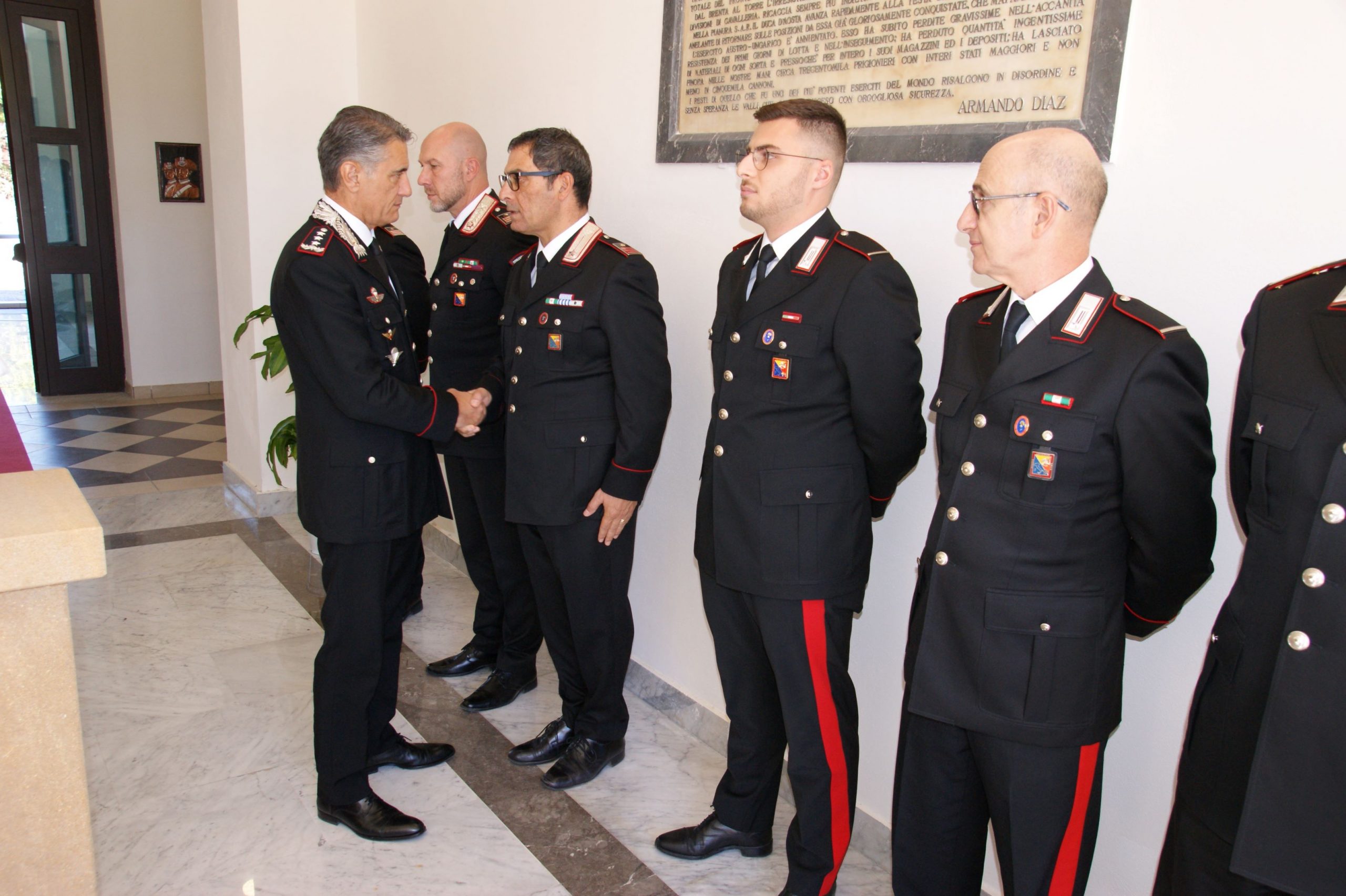 Visita del generale di Corpo d’Armata Giovanni Truglio al Comando provinciale dei Carabinieri di Caltanissetta