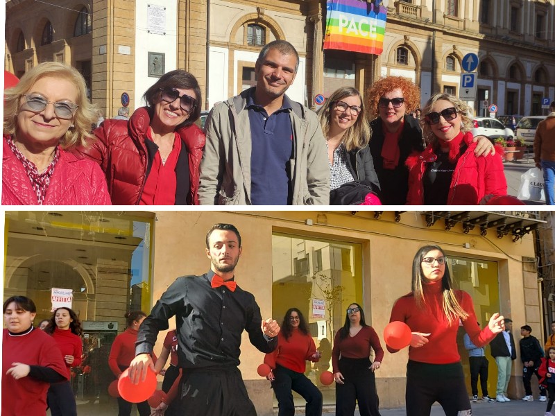 Flash mob del Galileo Galilei nel cuore di  Caltanissetta: l’impegno dell’istituto superiore nisseno contro la violenza sulle donne