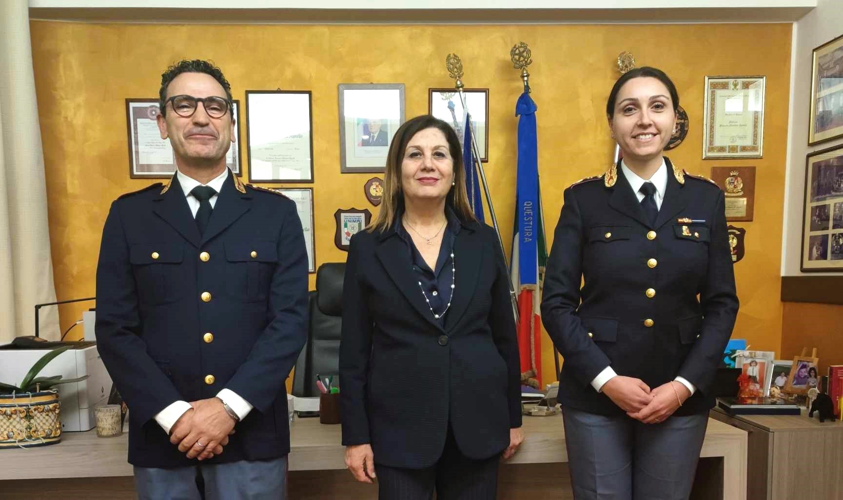 Caltanissetta, il Questore accoglie nuovi funzionari Digos e UPGSP