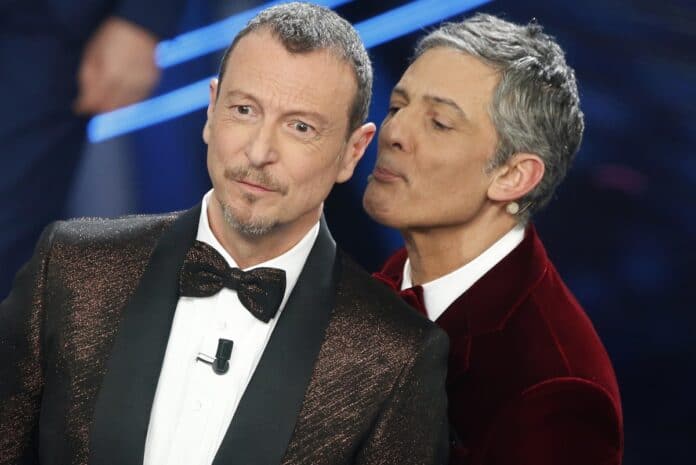 Fiorello, Sanremo fa il 60%, più di Meloni e Schlein insieme. La mamma dello showman telefona in diretta: “Andate a dormire”