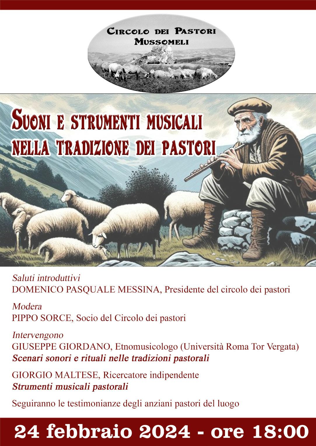 Mussomeli, “Suoni e strumenti musicali nella tradizione dei pastori “, incontro a palazzo Sgadari.