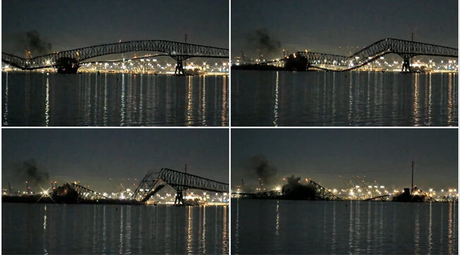 Crolla il ponte di Baltimora urtato da un mercantile, almeno 20 persone in acqua