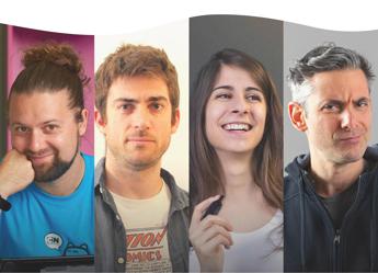 Sio, Dado, Fraffrog e Giacomo Bevilacqua con Gigaciao al Comicon di Napoli