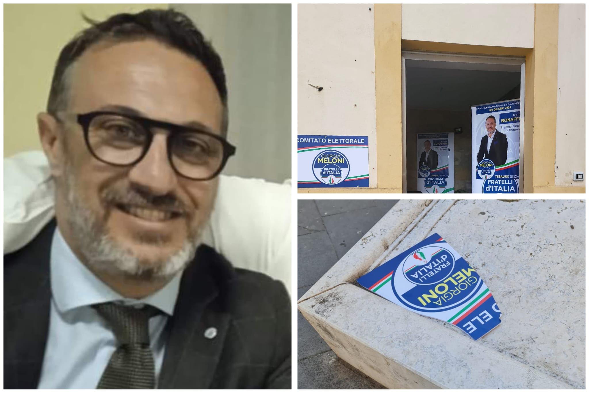 Caltanissetta, insegna elettorale del candidato Bonaffini (FdI) danneggiata: “Non desisterò dal mio impegno a servizio dei cittadini”