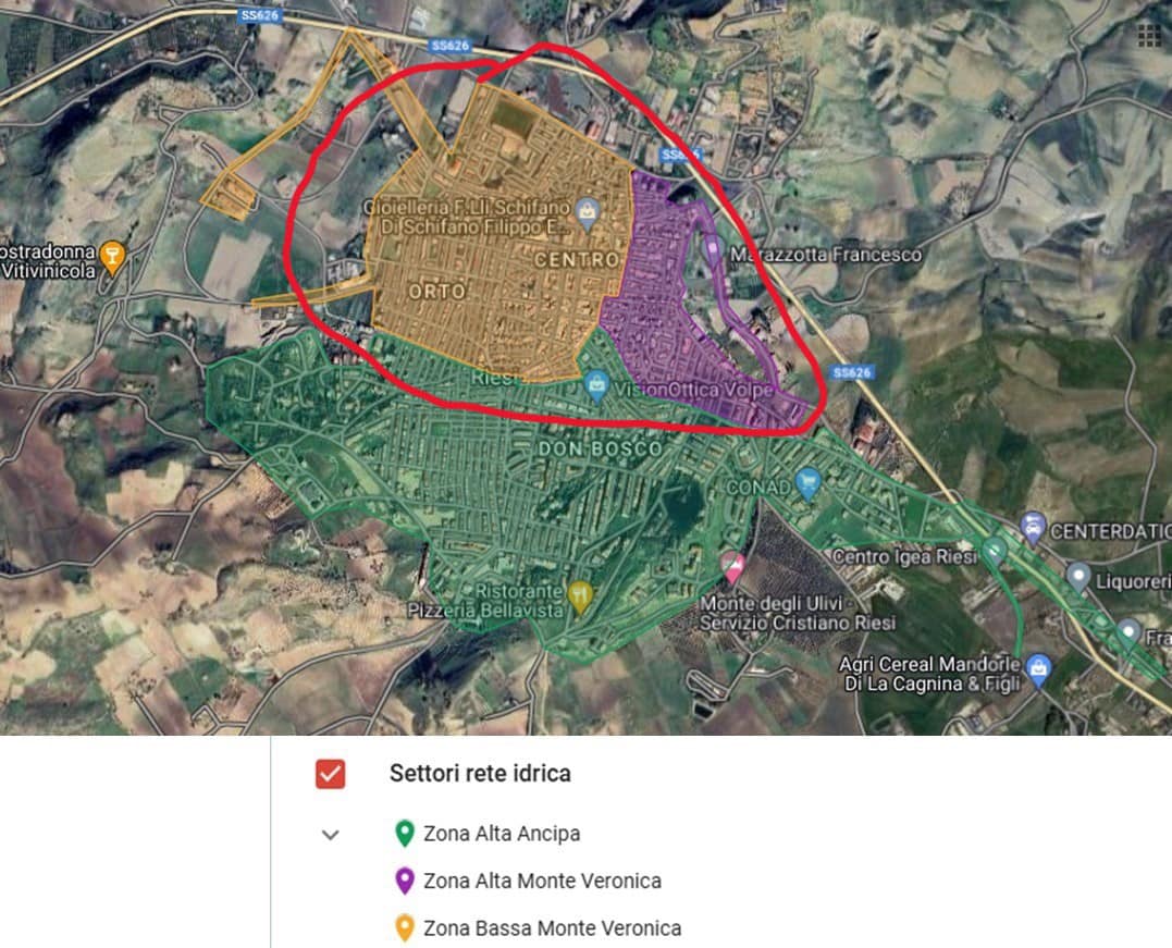 Riesi. Il 27 giugno la distribuzione idrica avverrà solo nella zona alta dalle 7 alle 11