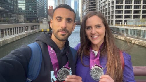 I nisseni Alessandro Limentato e Valeria Vecchio portano a termine la Maratona di Chicago Bank of America