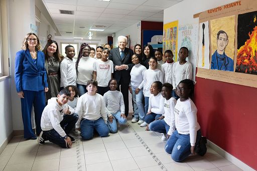 Il presidente Mattarella in visita alla scuola “Edmondo De Amicis-Leonardo Da Vinci” a Palermo