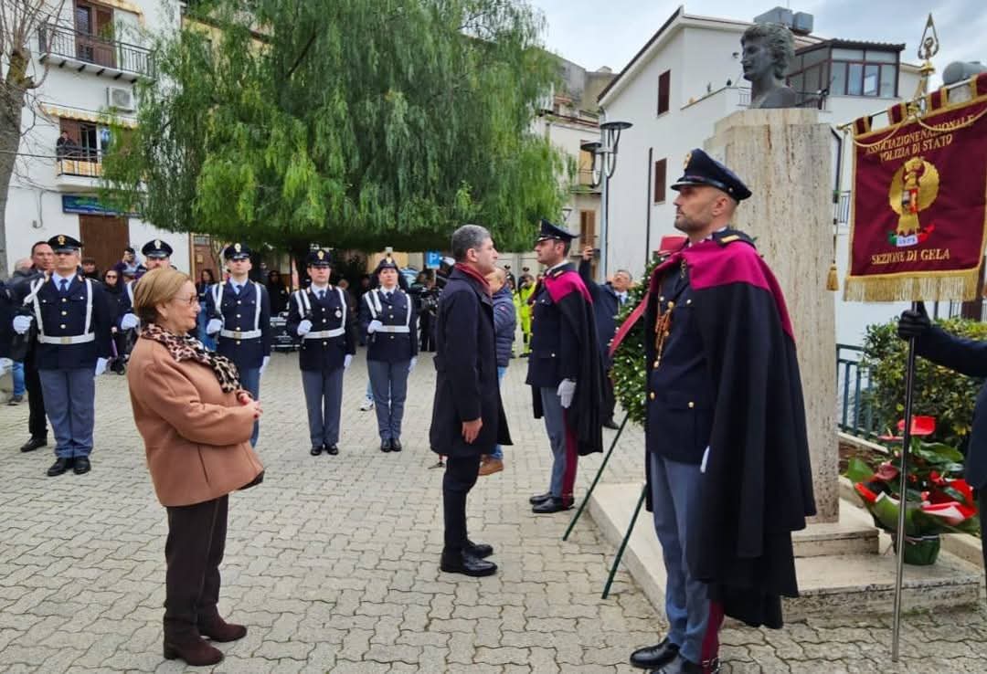 Il capo della polizia Pisani a Sutera per il conferimento della cittadinanza onoraria in memoria di Calogero Zucchetto