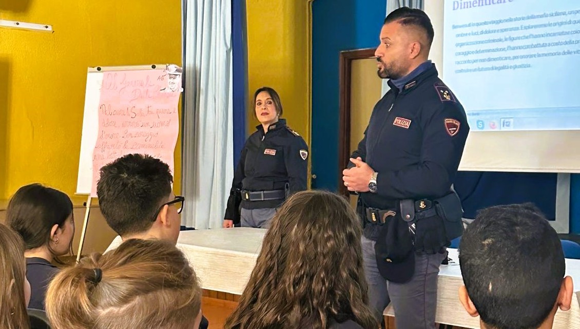 Caltanissetta. La Polizia ha incontrato gli alunni della “Lombardo Radice” nell’ambito del progetto “Percorsi di Legalità”