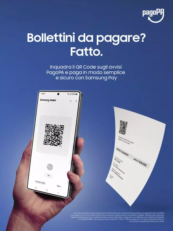 I pagamenti verso la P.A. ora si fanno anche con Samsung Wallet
