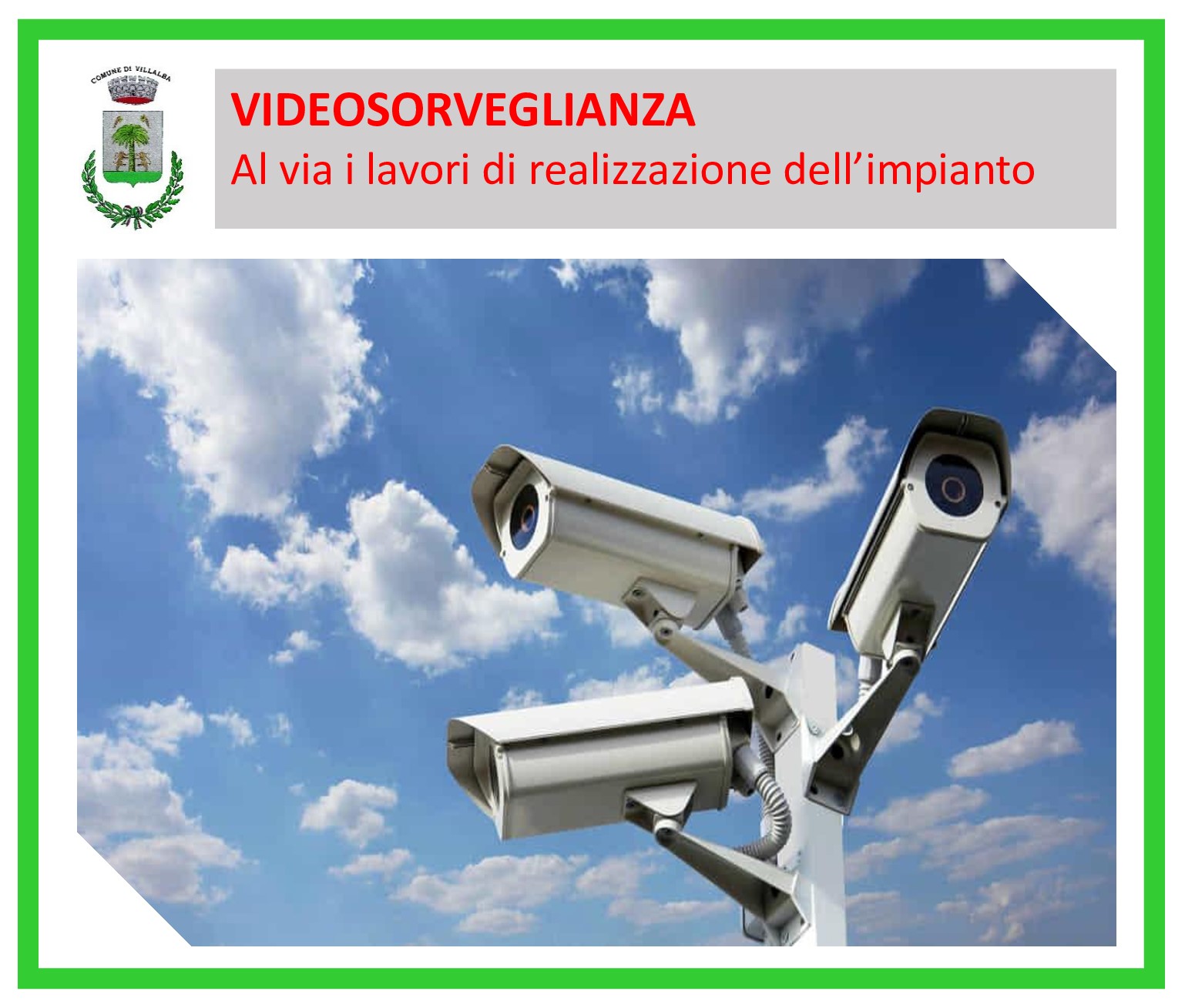 Villalba. al via i lavori di realizzazione impianto videosorveglianza