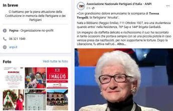 E’ morta Teresa Vergalli, addio alla partigiana ‘Anuska’