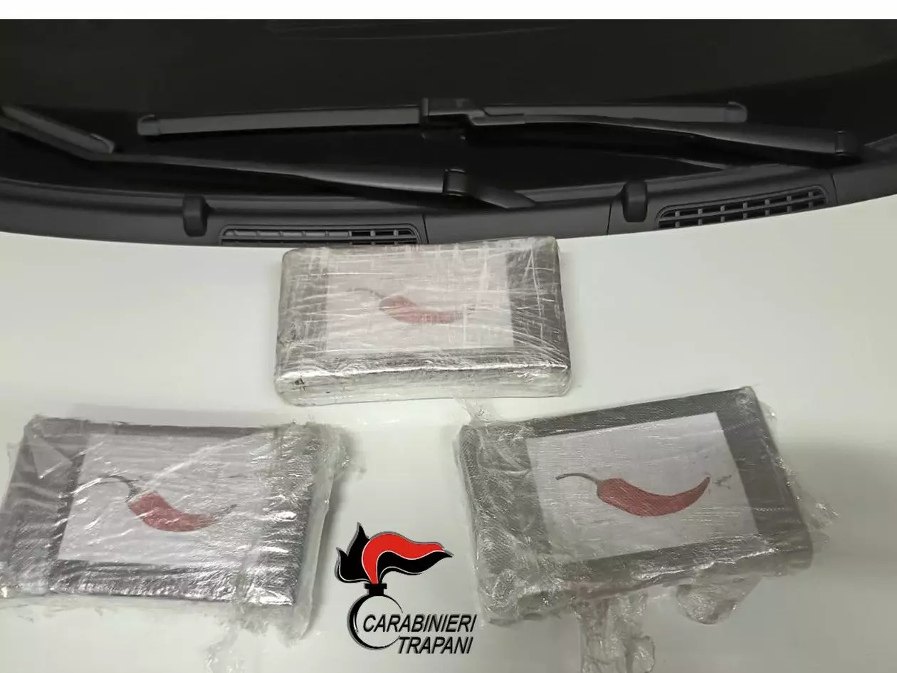 A Trapani con 3,5 chili di cocaina in auto, arrestati due calabresi