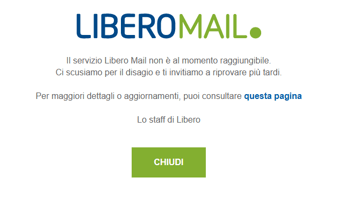 Libero mail in down, problemi con la posta elettronica: gli aggiornamenti