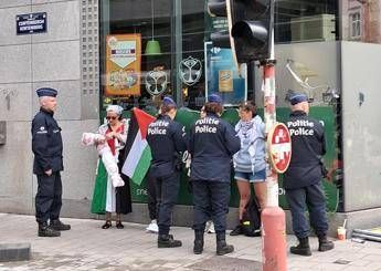 Protesta pro-Pal a Bruxelles, vernice contro negozi e tensioni con polizia