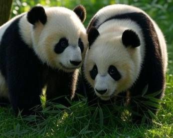 Corea del Sud, compiono 2 anni le prime due gemelle di panda giganti