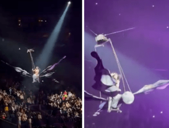Katy Perry, incidente durante il concerto: la cantante perde l’equilibrio mentre vola sul pubblico