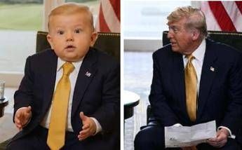 Trump-von der Leyen versione baby, l’AI ricrea l’incontro