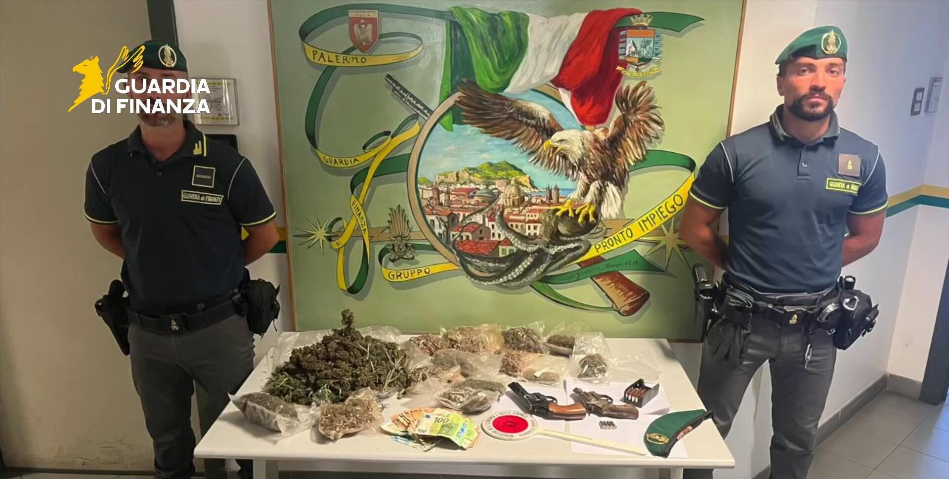Serra di marijuana e armi in una villetta di Altavilla Milicia, 2 arresti